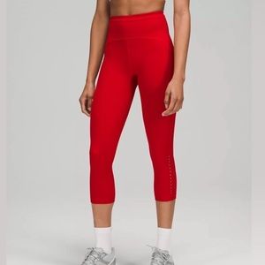 Lululemon Swift Speed High-Rise Crop Leggings in Red, Size 2!